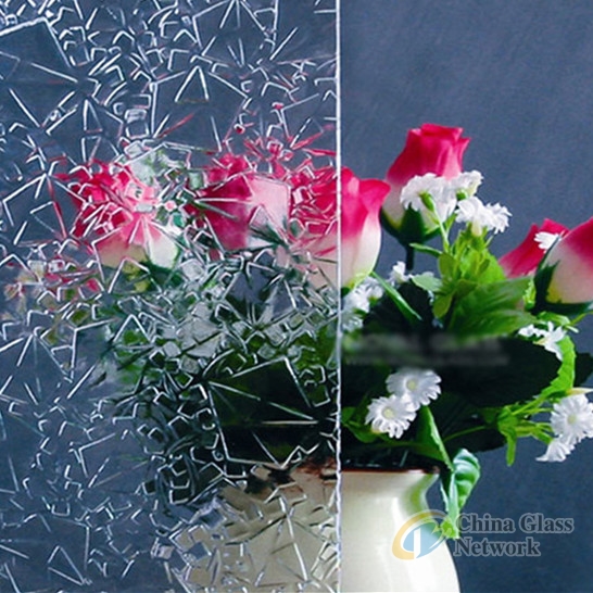 2-10mm Clear Rose Pattern Lacquered Glass Decorative