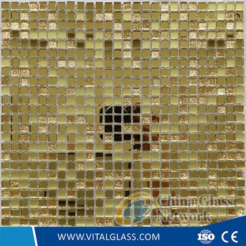 Golden Wall Decorative Crystal Glass Mosaic