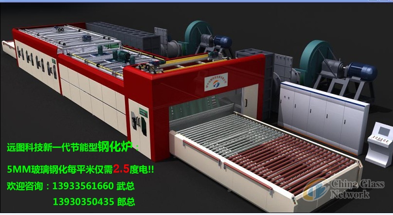 Vertical type flat glass tempering furnace