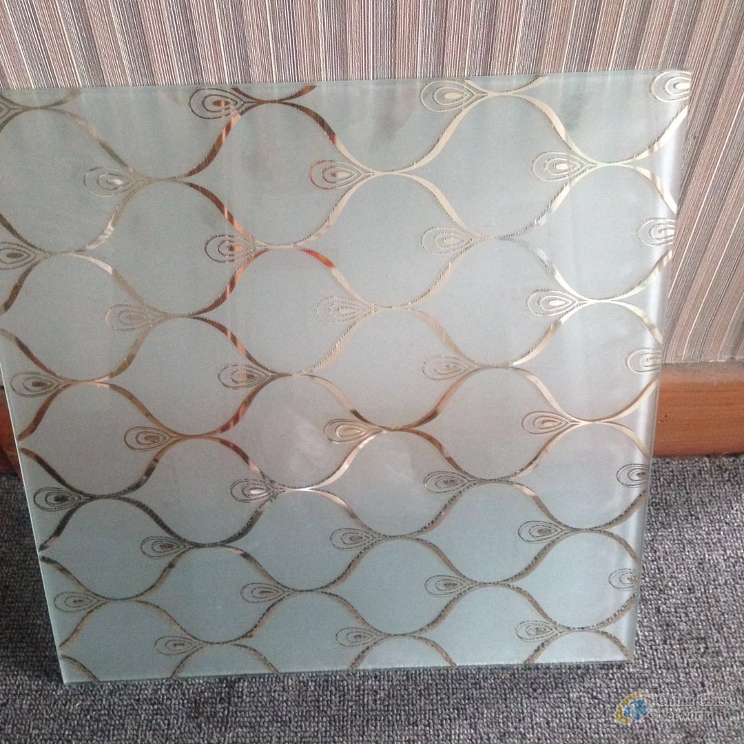 Deep Acid Etched Glass With Design