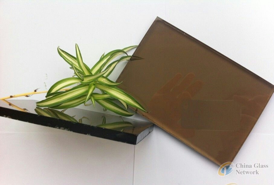 4mm bronze , brown reflective glass for construction , building , windows