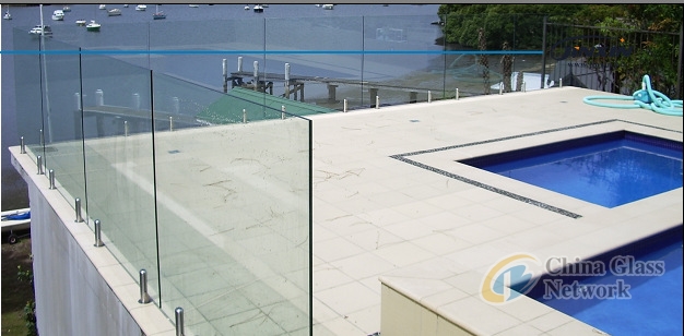 laminated glass for swimming pool , balustrade