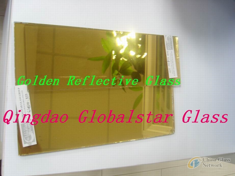 4mm 5mm 6mm golden reflective glass,curtain wall glass, solar control glass