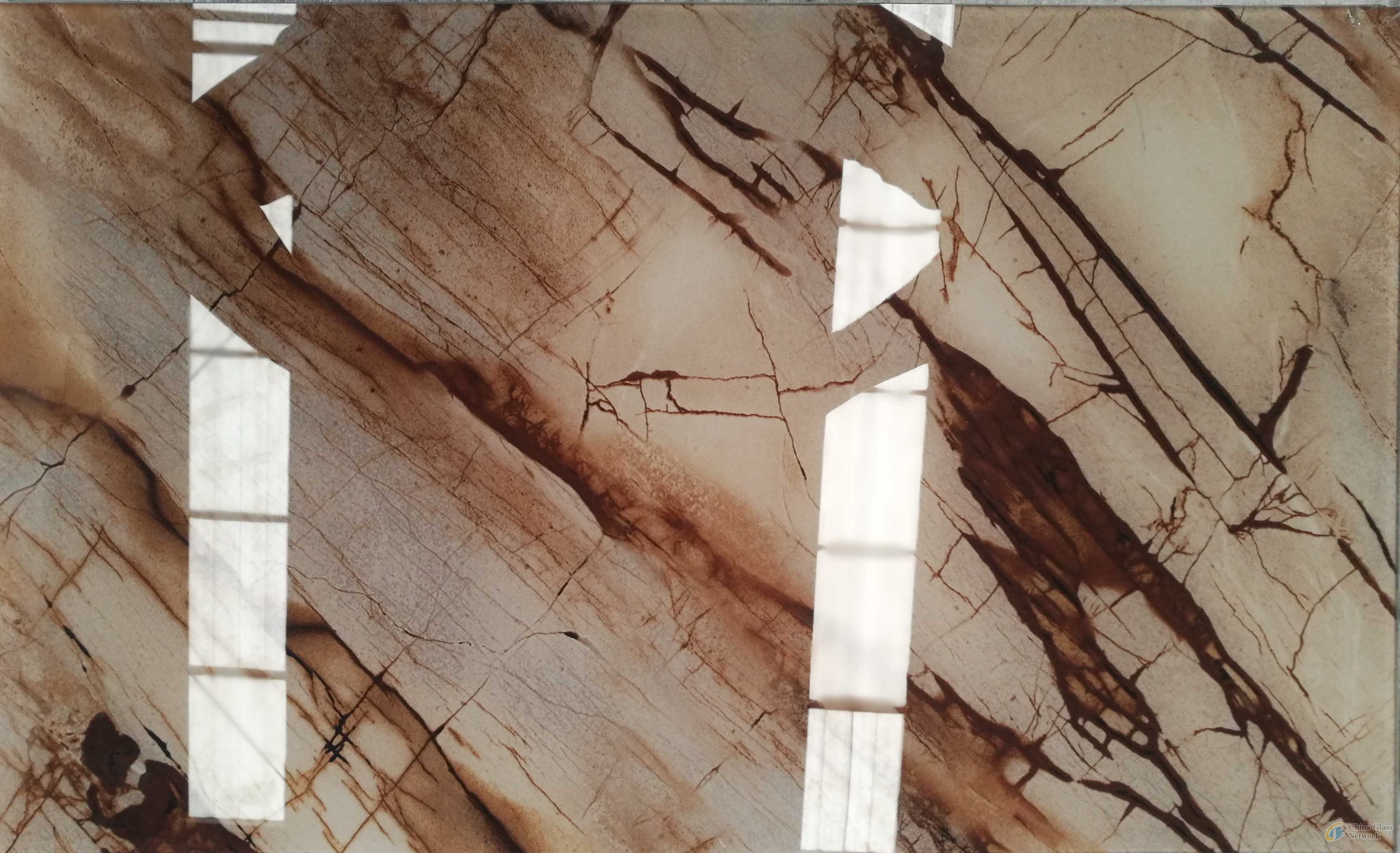 Decorative Tempered marble pattern art glass