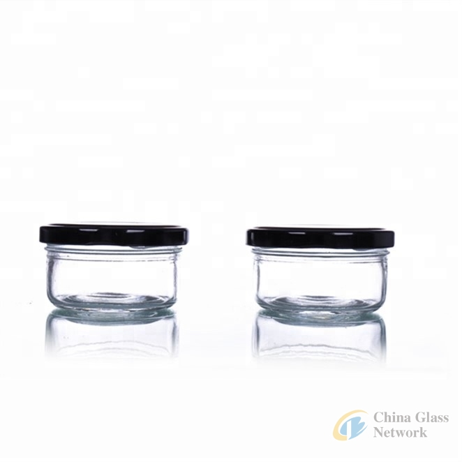 100ml fancy glass canning jar for caviar / jelly / dipping sauces