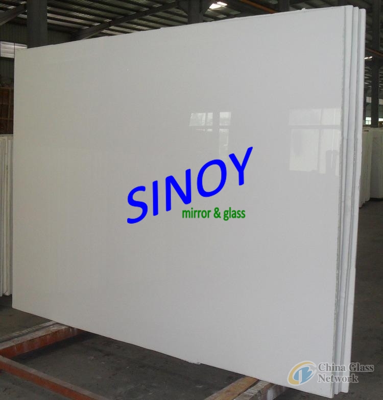 China Qingdao 4mm RAL 9003 Pure White Back Painted Glass, Lacquered Glass