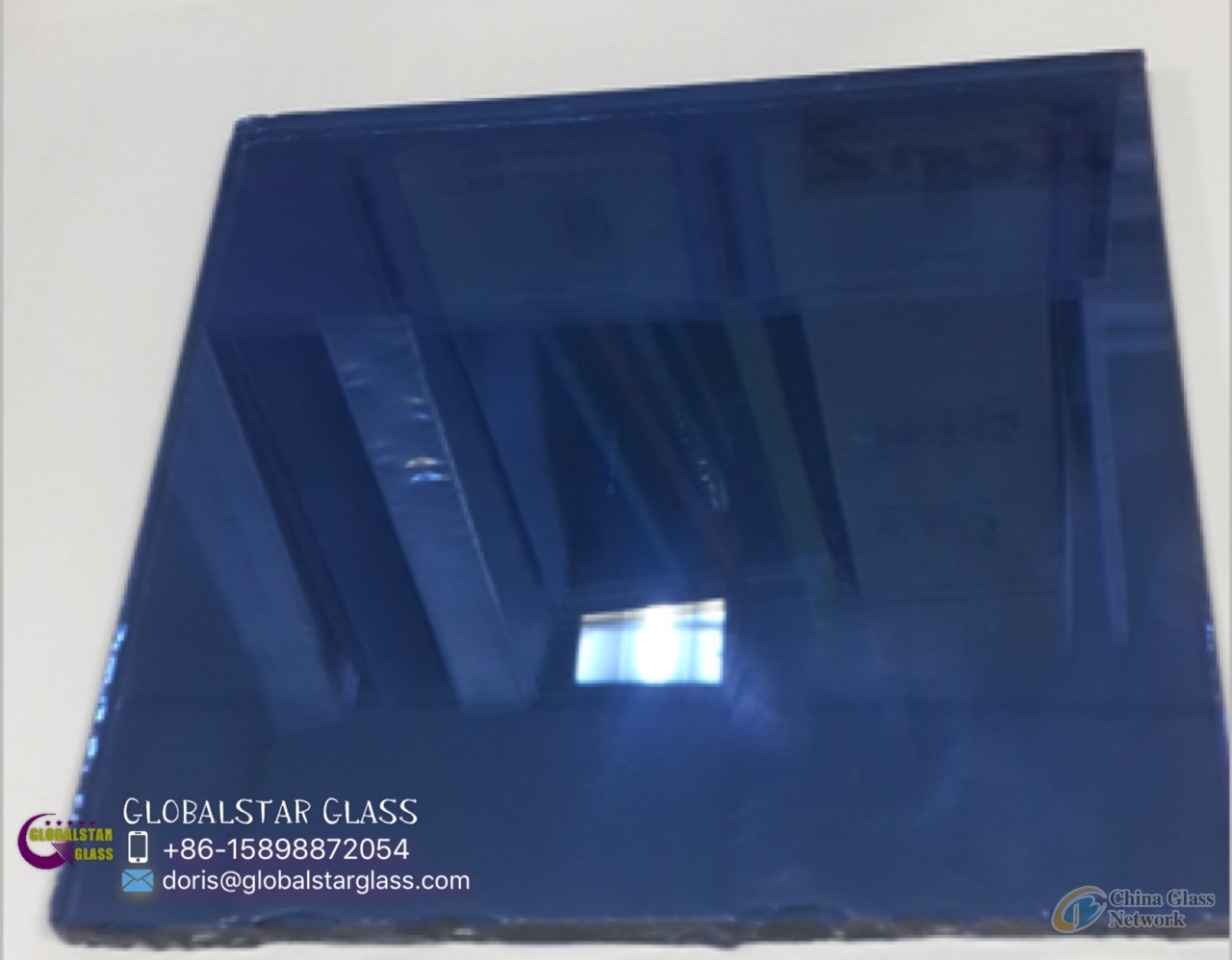 3-8mm Dark BLUE reflective glass for door and window