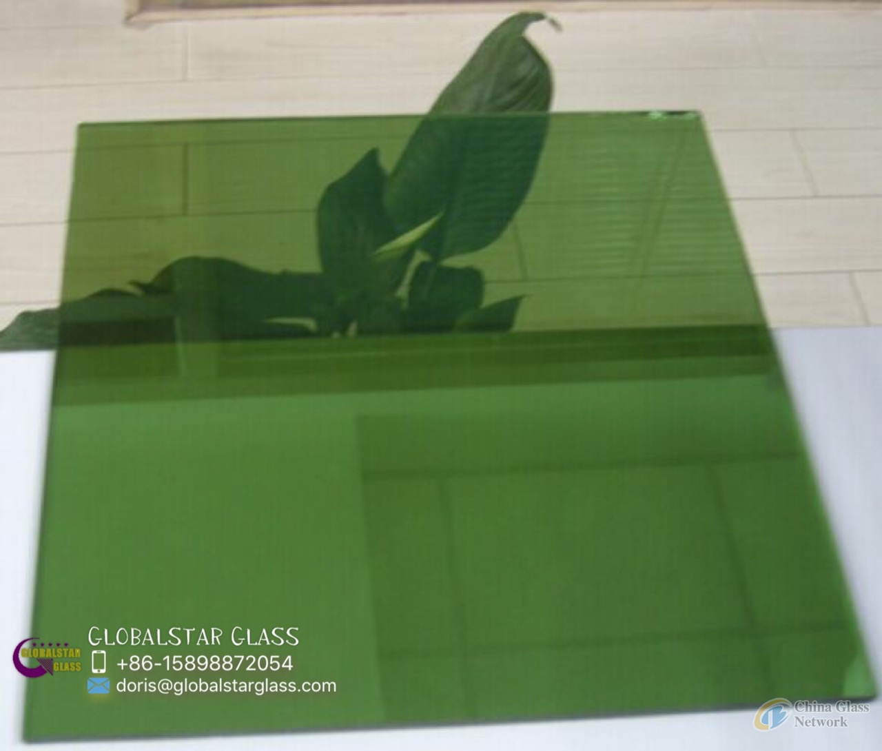 3-8mm Dark green reflective glass for door and window