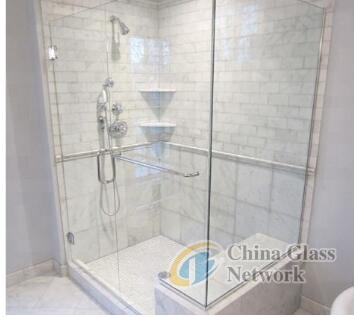 4mm 6mm 8mm 10mm Clear Tempered Bathroom Corner Shelf Glass With Polished Edge