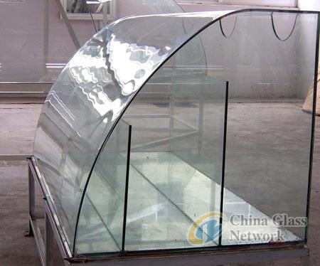 High quality curved hot bent tempered laminated glass elevator