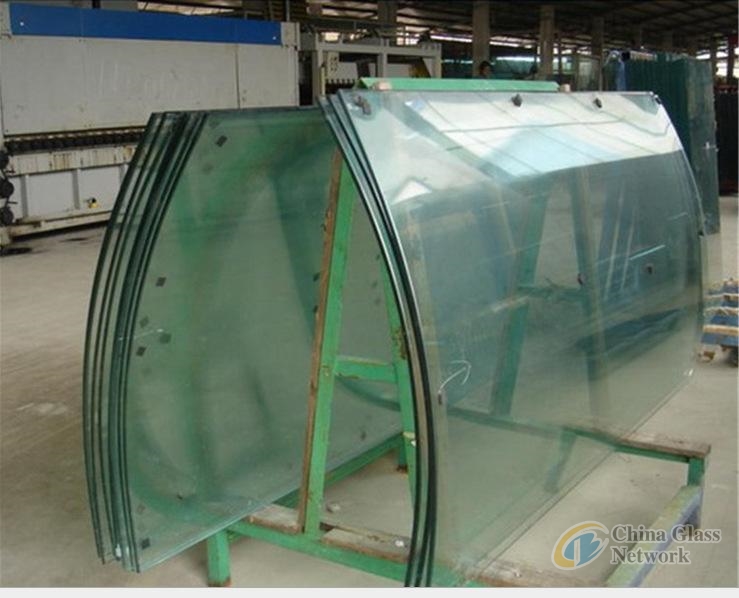 High quality curved hot bent tempered laminated glass elevator