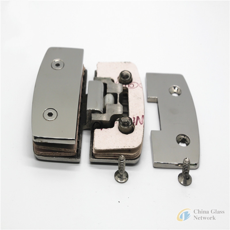 Shower door hinges with bevelled edges