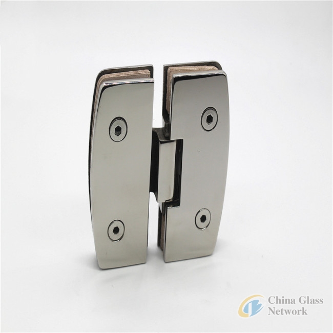 Shower door hinges with bevelled edges