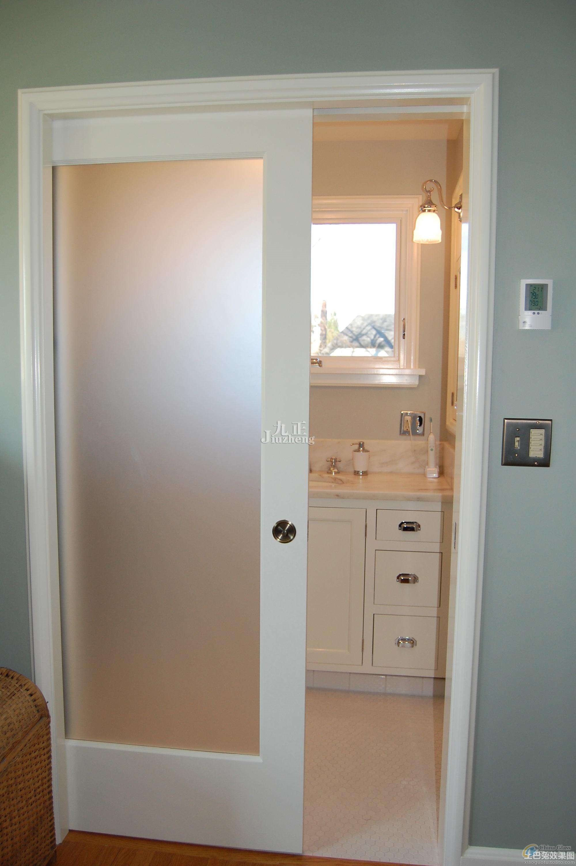 Clear / frosted glass bathroom door Tempered Glass Door with ISO CE & BV SYS