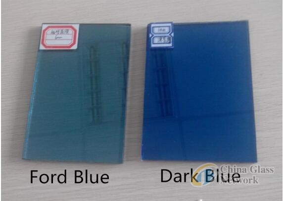 blue colored tinted glass sheet tempered glass for wall decpration SYS