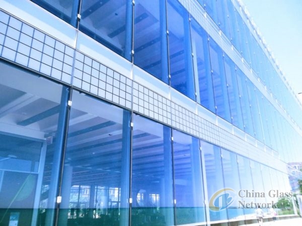 blue colored tinted glass sheet tempered glass for wall decpration SYS