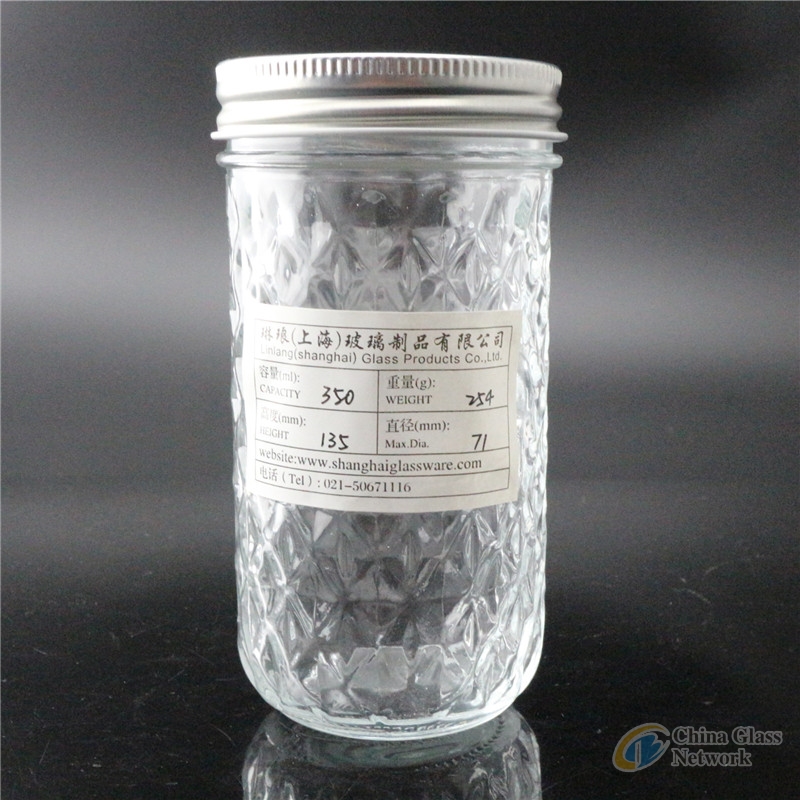 Linlang Shanghai Factory custom made embossed mason jar