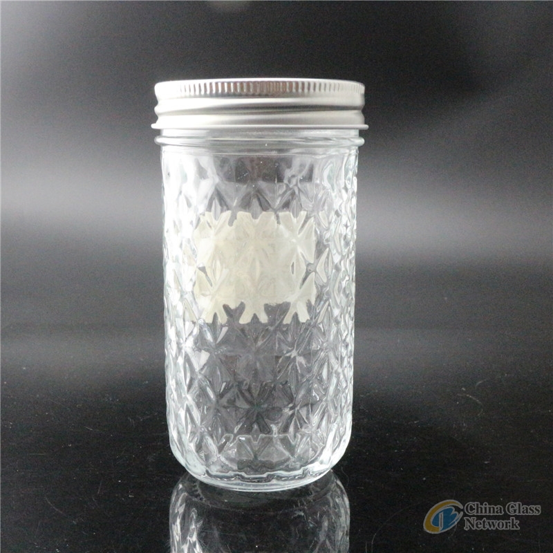 Linlang Shanghai Factory custom made embossed mason jar