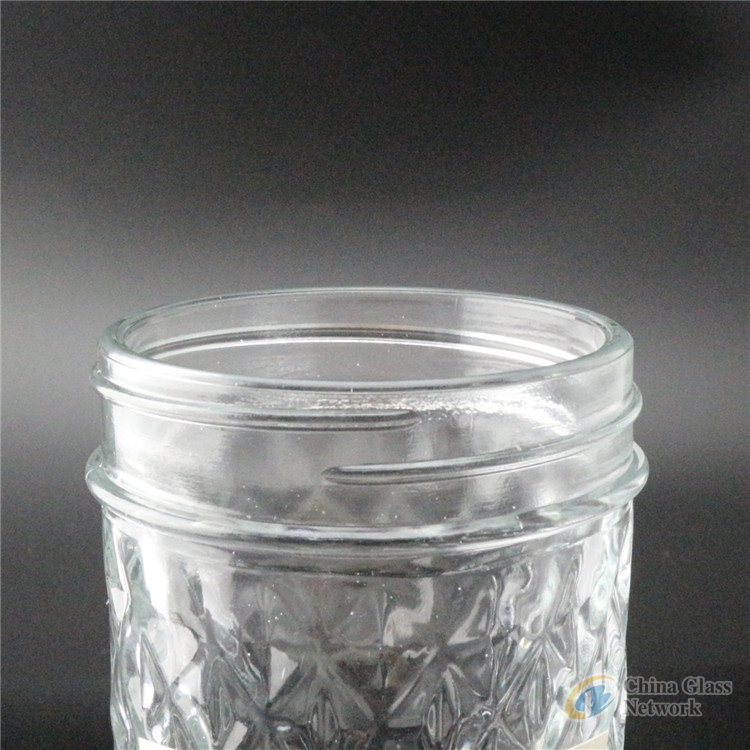 Linlang Shanghai Factory custom made embossed mason jar