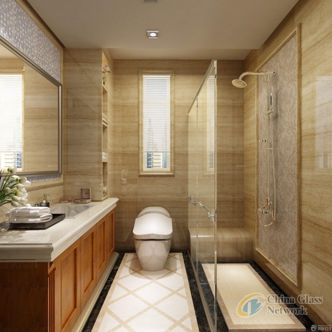 glass shower room enclosures with frameless design