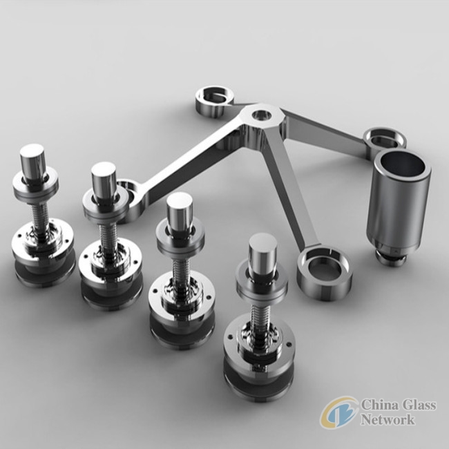 Glass spider clamps for glass curtain wall in stainless SS304, SS201, SS316