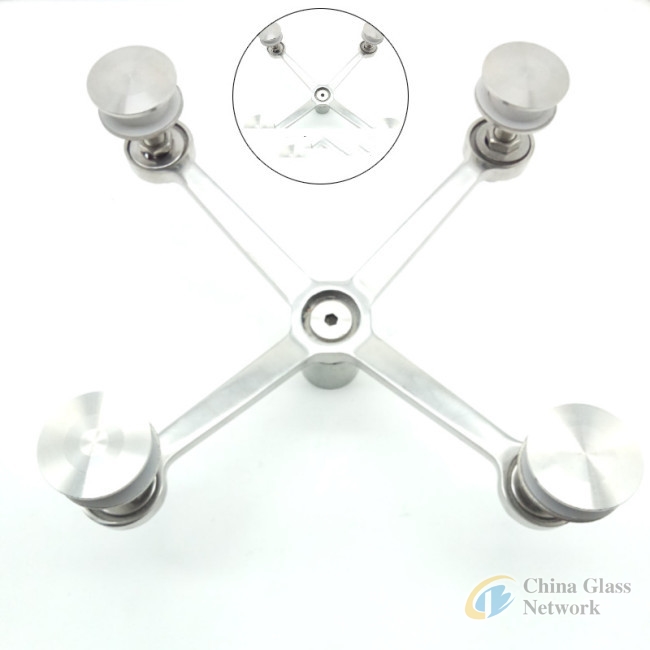 Stainless steel 4 arm spider clamps for glass curtain walls