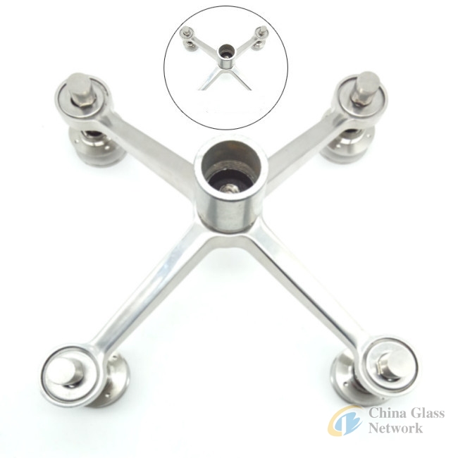 Stainless steel 4 arm spider clamps for glass curtain walls