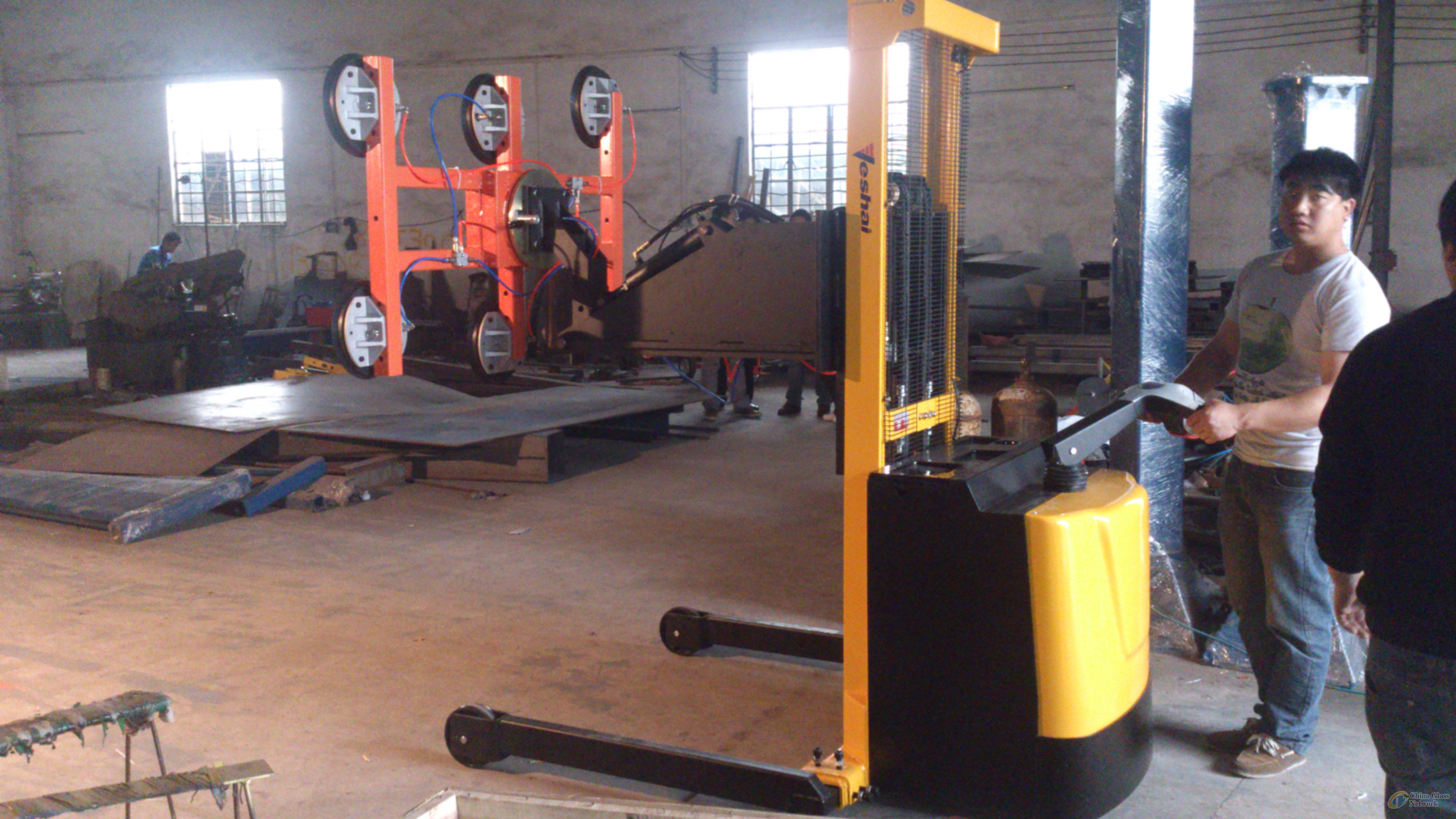 Forklift attached galss lifter,vacuum lifter