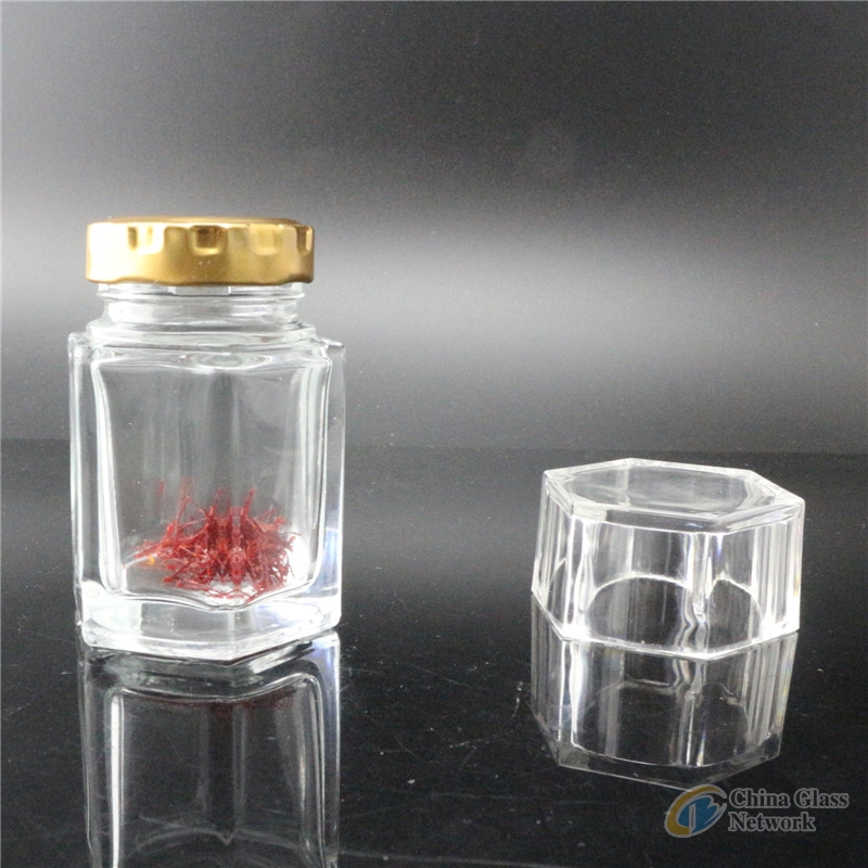 Linlang shanghai factory products saffron glass packing jar