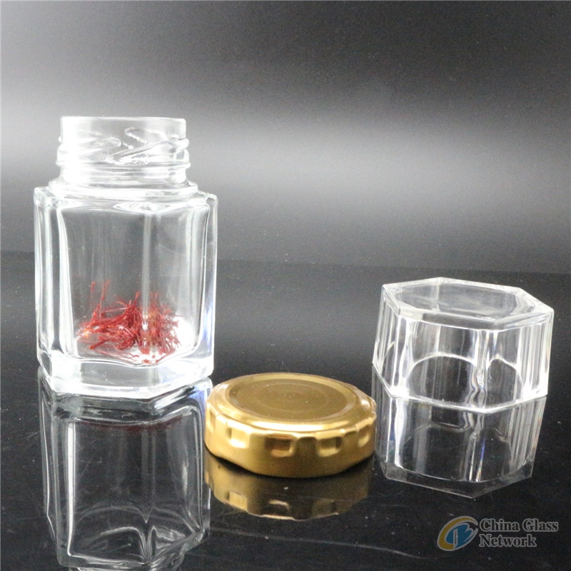 Linlang shanghai factory products saffron glass packing jar