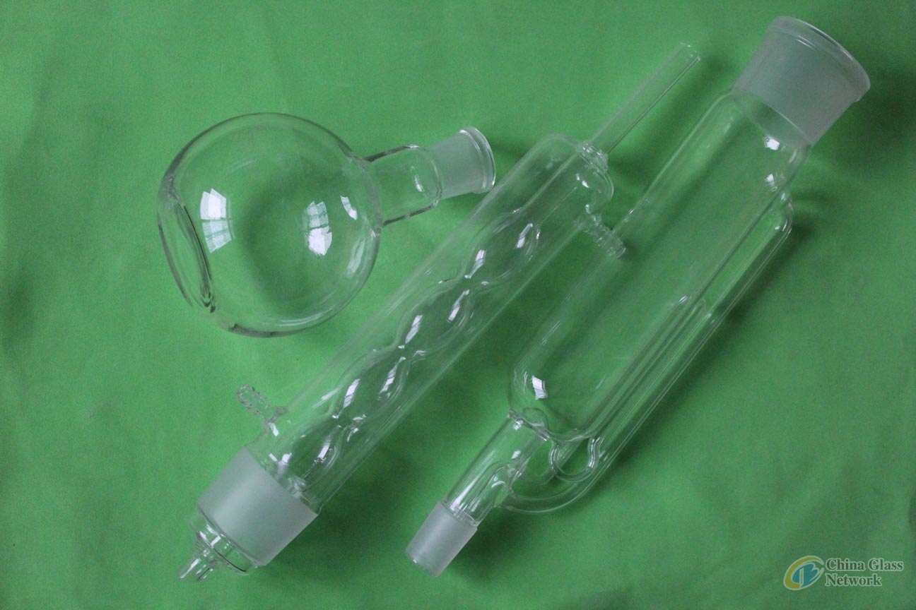 Lab Soxhlet Extractor For Liquid-Solid Extraction Body 45/50 Allihn Condenser Kit Glass Transparent