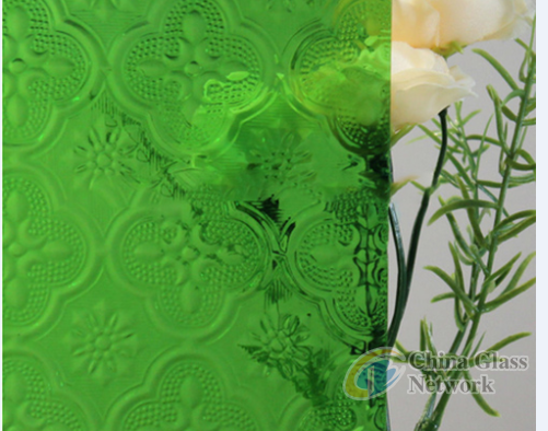 green/dark green color 3mm-10mm patterned building/furniture glass  with Certification