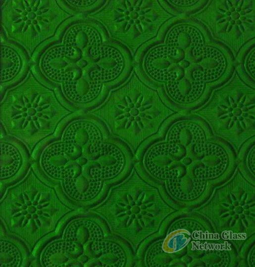 green/dark green color 3mm-10mm patterned building/furniture glass  with Certification