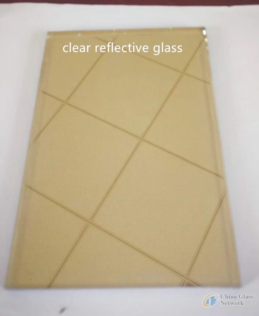 window/door glass 5mm/6mm clear/yellow reflective building/furniture glass with high quality