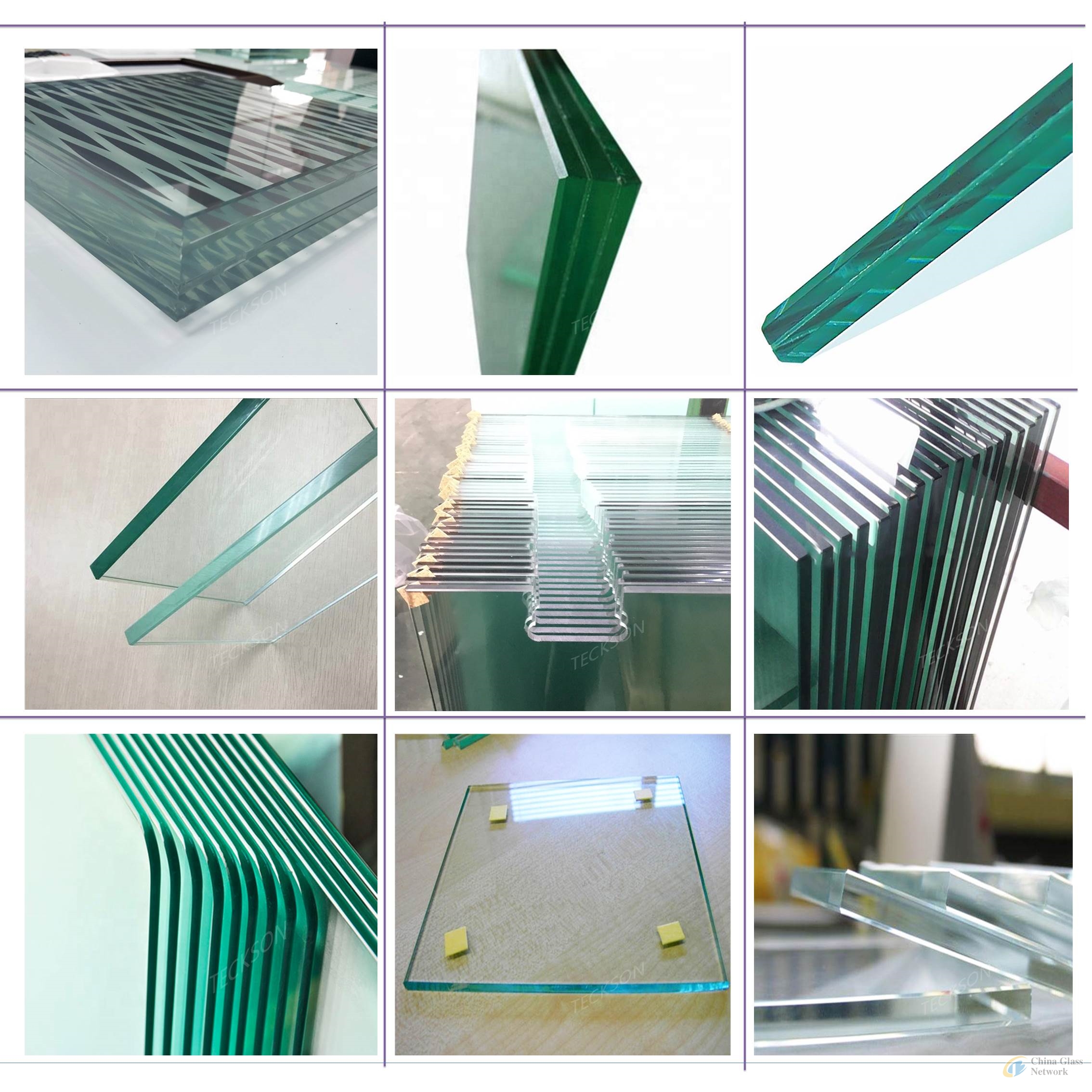 Clear Tinted Acid Etched Patterned Laminated Tempered for Window / Door /Building Solar Glass