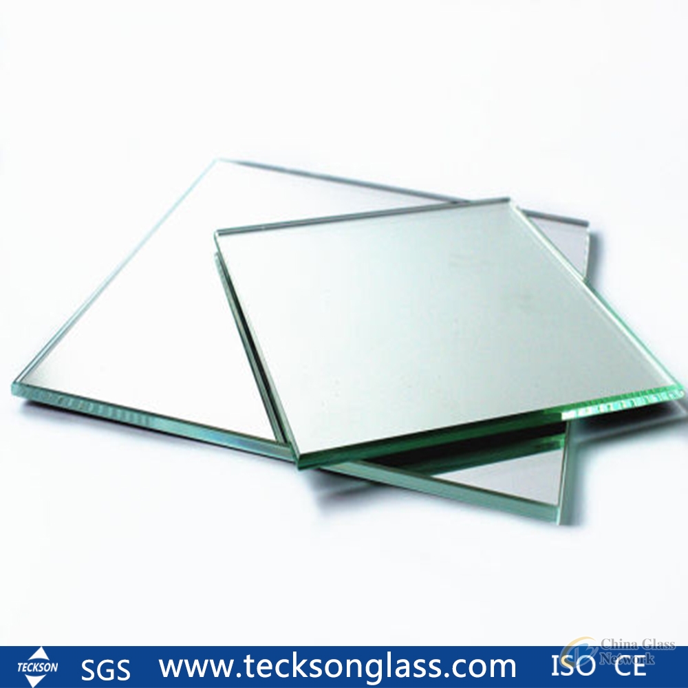 4mm Aluminum Silver Mirror Glass Sheet Edge Polished Dressing Bathroom