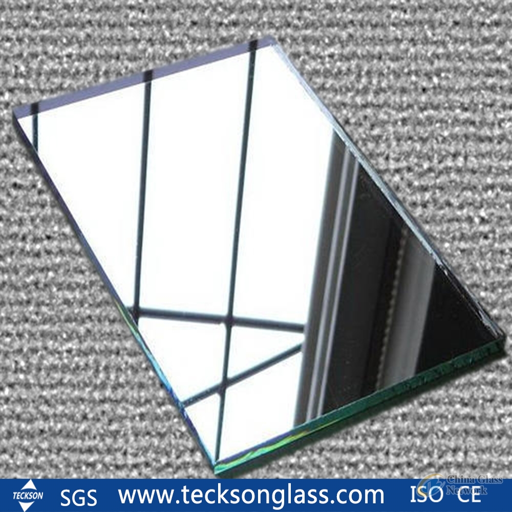 4mm Aluminum Silver Mirror Glass Sheet Edge Polished Dressing Bathroom