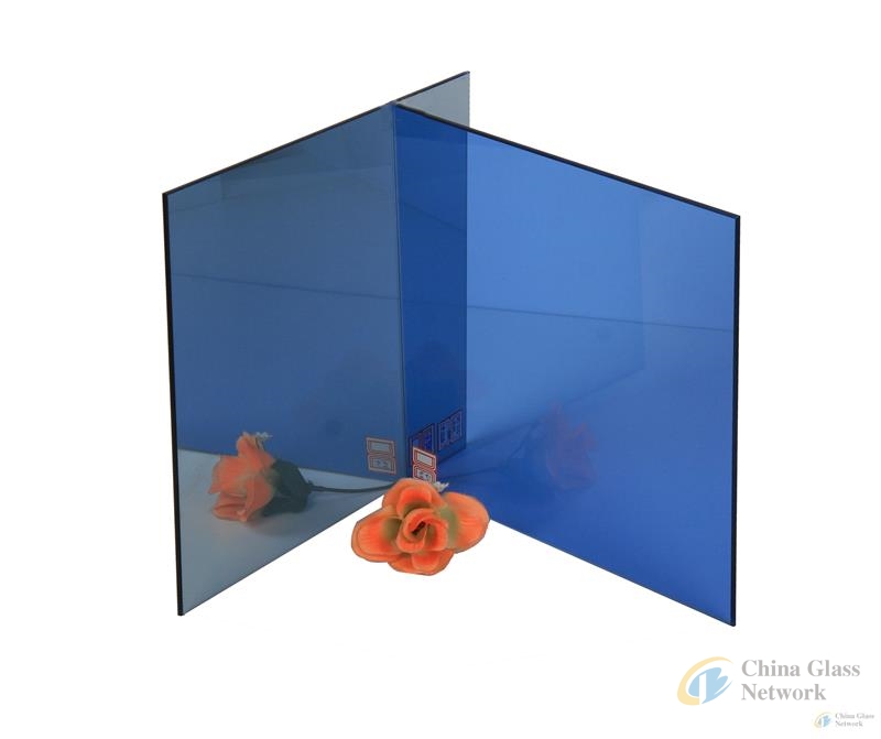 4mm dark blue float/reflective building/furniture glass with high quality