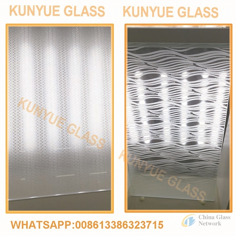 2-8mm Decorative Glass art glass, design glass acid etched glass