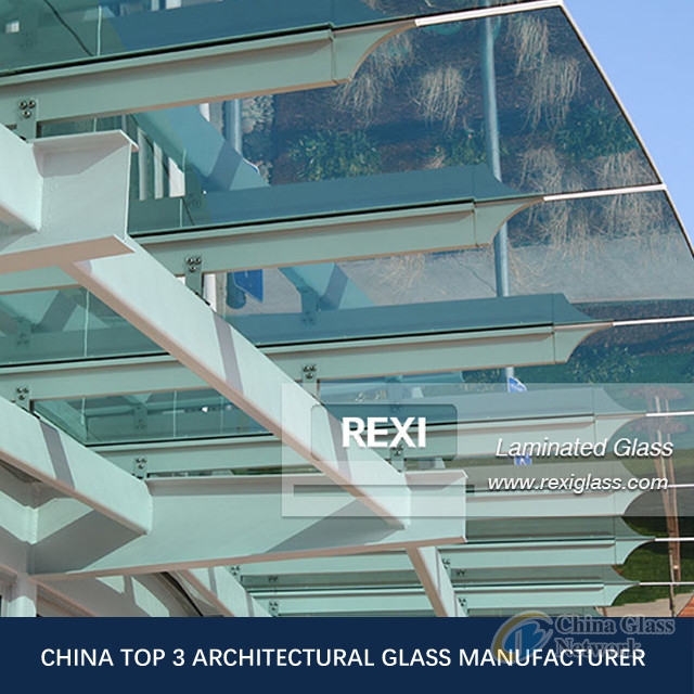 6.38mm-40.28 mm flat/curved Tinted Laminated Glass, Blue, Green, Bronze, Grey and Back colors