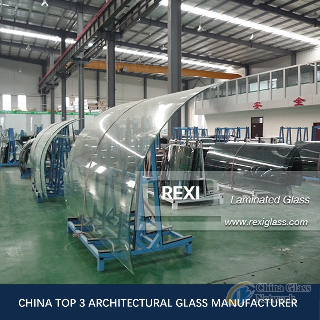 6.38mm-40.28 mm flat/curved Curtain Wall Laminated Glass