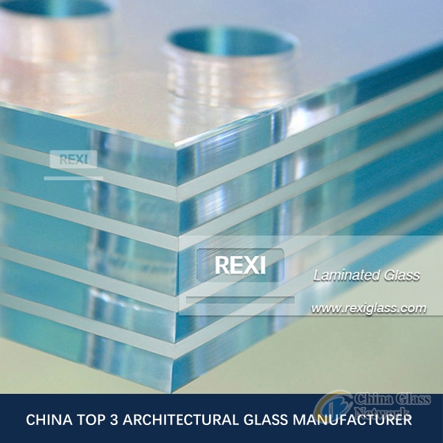 REXI, China Laminating Glass Factory produce 6.38mm-40.28 mm Laminating Glass