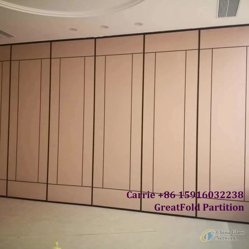 high quality folding moving glass waterfall partition for office