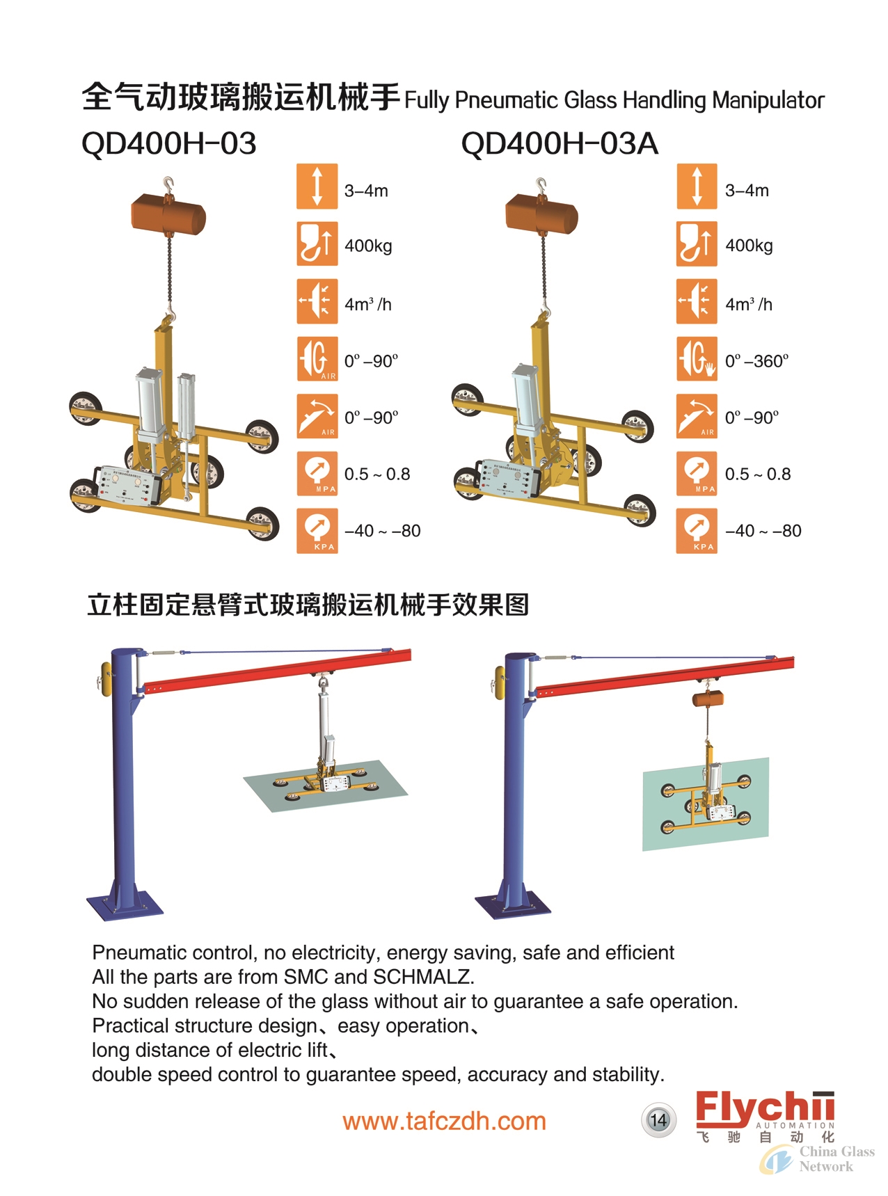 Fully Pneumatic Glass Handling Manipulator