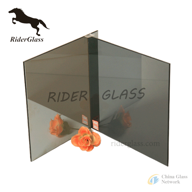 Aluminum Construction Dark Grey Reflective Glass Wall Price