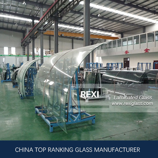 6.38mm-40.28mm Curved Laminated Glass, CE, SGCC&AS/NZS certified