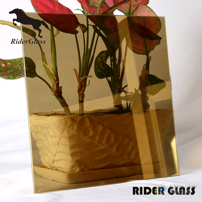 5mm Golden Reflective Heat Resistant Glass Pieces