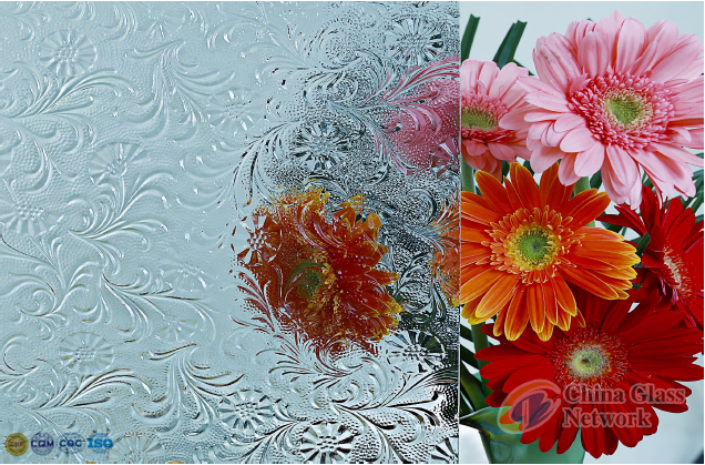 Watercube Wood Woven Flora Patterned glass