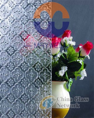 Clear Flora pattern glass,Flora figured glass,Transparent Rolled Glass