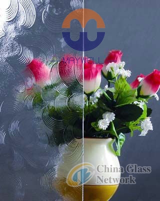 Clear mayflower pattern glass, mayflower figured glass,Transparent Rolled Glass